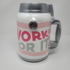 Lady Boss Motivational Half Gallon Jug Don't Wish For It Work For It Pink Gray
